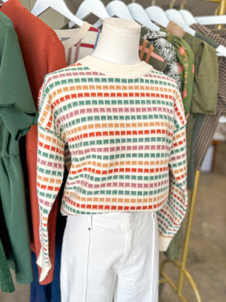 Autumn Color Pop Knit Sweater
