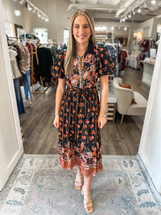 Black Harvest Honey Midi Dress