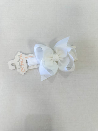 White XL Headband Bow