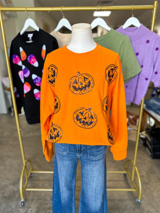 Orange Pumpkin Glow Sweatshirt
