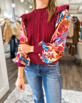 Layered to Perfection Floral Print Sweater