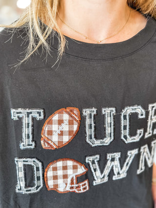Field Goals & Gingham Sequin Top