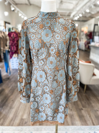 Vintage Lace Charm Mini Dress