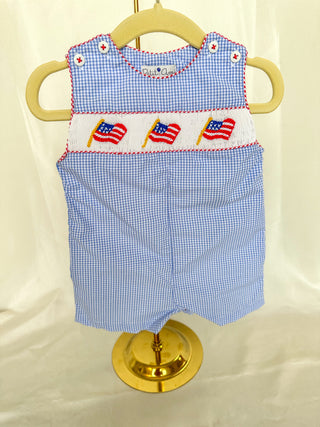 Sunsuit with American Flag Smocking