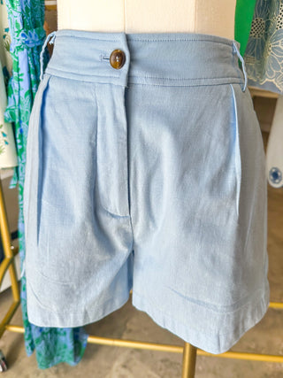 The Light Blue Street Style Sweetheart Shorts Set