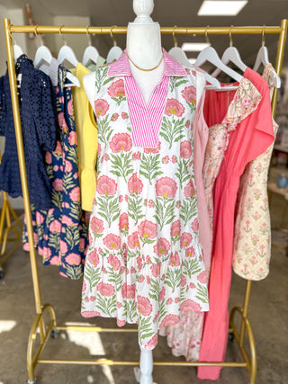 Off White Sweet Afternoon Floral Mini Dress