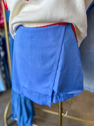 Cornflower Blue Tailored Mini Skort