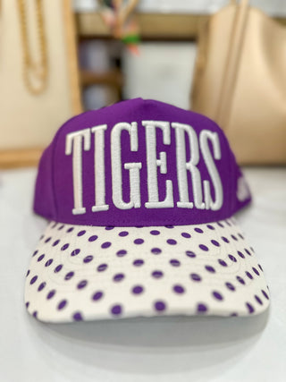 Tigers Purple W/ White Trim & Polka Dots Trucker Hat