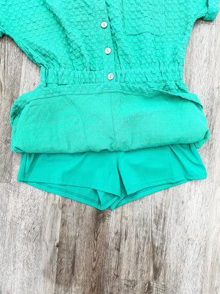 Green Too Unique Full Skirt Romper