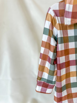 Fall Plaid Boy Button Down Shirt