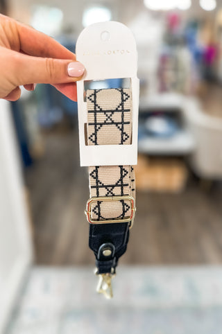 Black & White Geometric Bag Strap- Katie Loxton