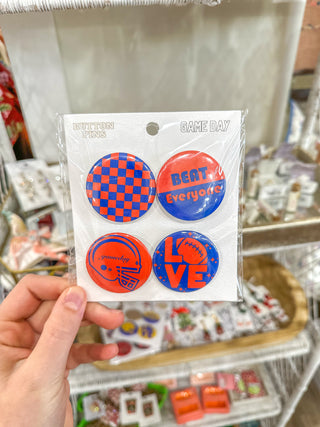 Orange & Blue Gameday Pins