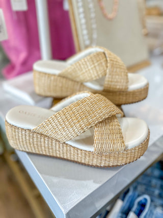 The Fresno Natural Raffia Platform Sandal