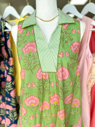 Matcha Sweet Afternoon Floral Mini Dress