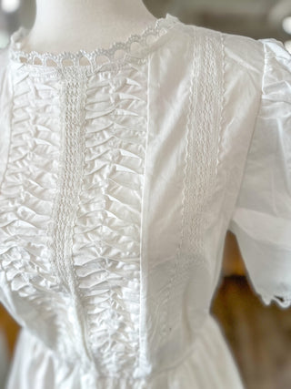 Off White Intricate Lace Mini Dress