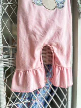 Pink Floral Turkey Applique Romper