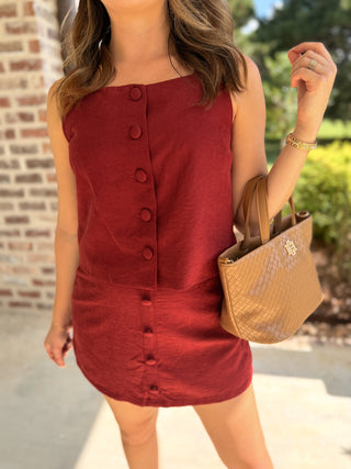 Burgundy Hollis Button Skort Set