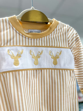 Khaki Deer Trio Embroidery Bubble