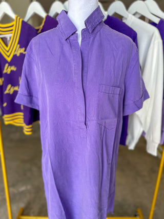 Purple Daydream Washed Denim Mini Dress