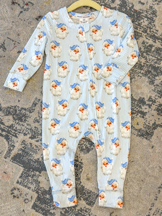 Baby Blue Baby Vintage Santa Zippie Pajama