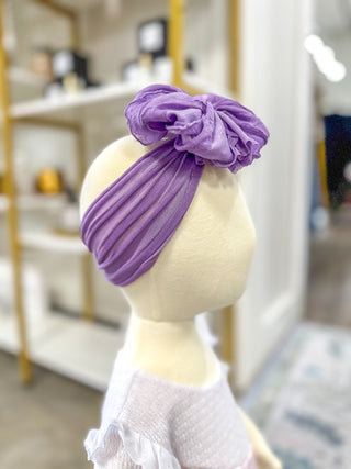 Orchid Frilly Frou Ruffle Headband Bow