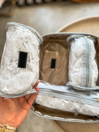 Large Punta Cana Baby Blue Cosmetic Travel Case