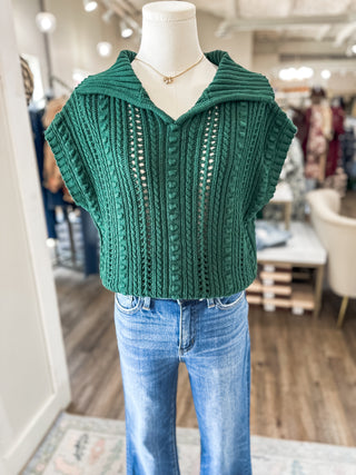 Sea Green Everyday Neutral Crochet Top