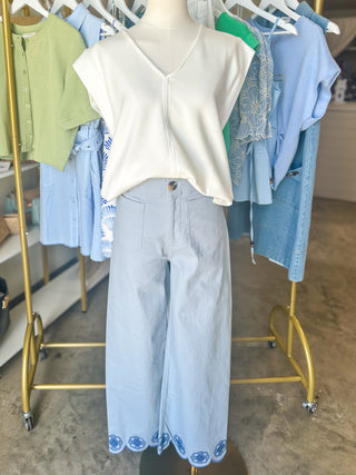 White Elevated Basic Short Sleeve Top