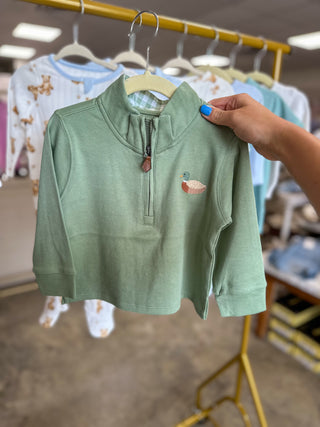 Green Duck Long Sleeve Quarter Zip