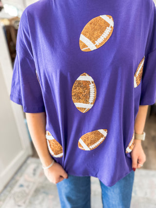 Purple Dazzling Football Top