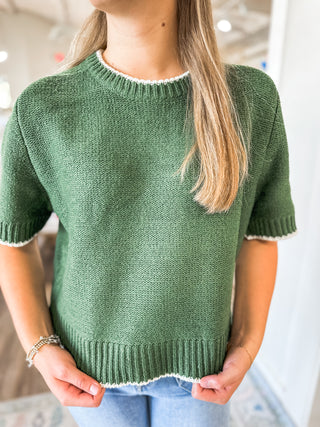 Olive Effortless Essential Sweater
