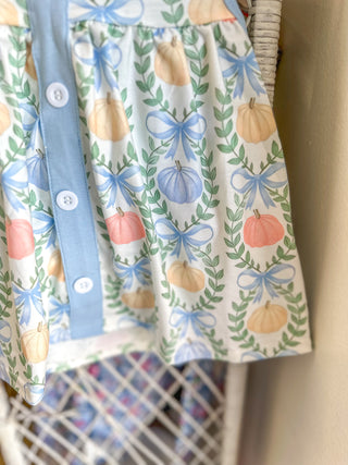 Blue Pumpkin Print Bloomer Set