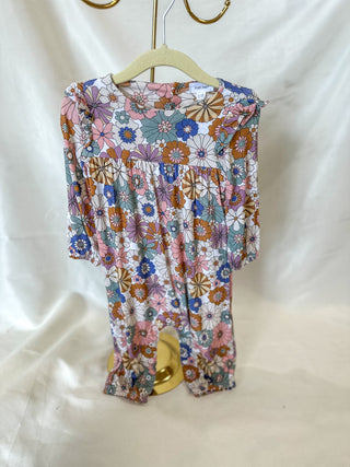 Brighton Floral Ruffle Sleeve Romper