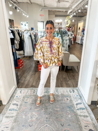 The Marigold Mirage Ruffle Top
