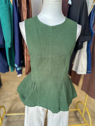 Forest Green Tailored & Timeless Peplum Top