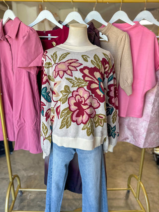 The Juliette Floral Knit Sweater