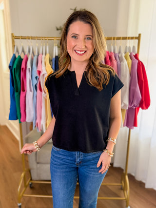 Black Classic Knit Sleeveless Top