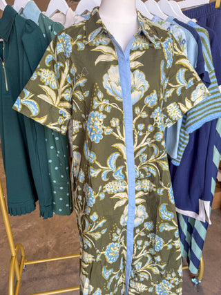 Olive Harvest Floral Maxi Dress