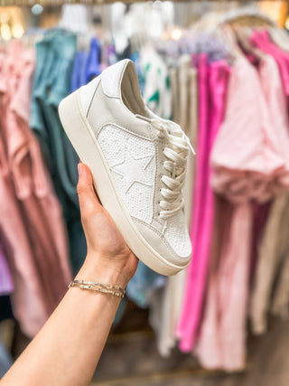 Juniper White Beige Pearl Star Sneakers