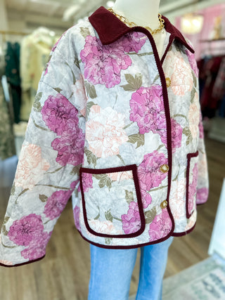 The Mauve Morning Hydrangea Quilted Jacket