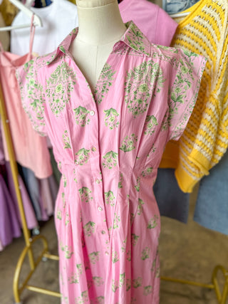 Pink Lovely Little Petals Midi Dress
