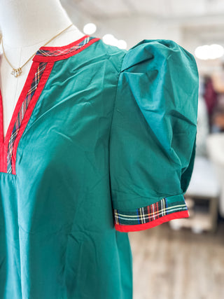 Green Festive Flair Top