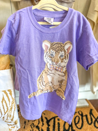 Boys Purple Sweet Little Tigers Tee