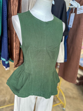 Forest Green Tailored & Timeless Peplum Top