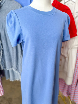 Blue Carolina T-shirt Mini Dress