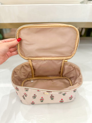 Cottage Stripes Kiss & Makeup Medium Makeup Bag