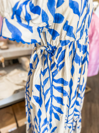 Blue Forget-Me-Not Botanical Midi Dress