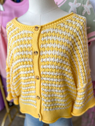 Little Miss Sunshine Knit Button Down Top