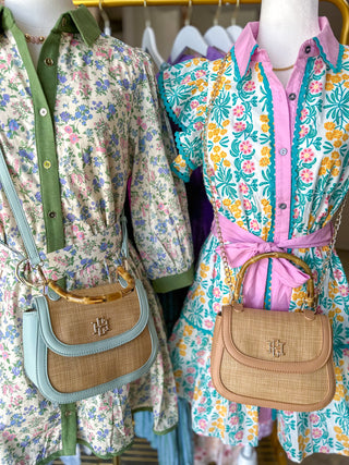 Natural Navy Jessica Handbag | Caroline Hill