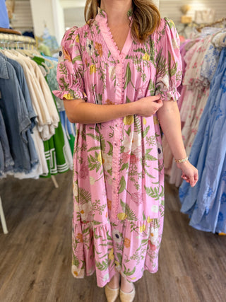 Light Pink Dreaming of Florals Maxi Dress